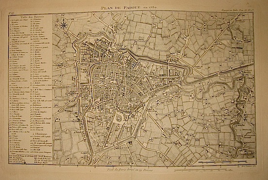 Lalande (de) Joseph Jerome Plan de Padoue en 1780 1790 Parigi